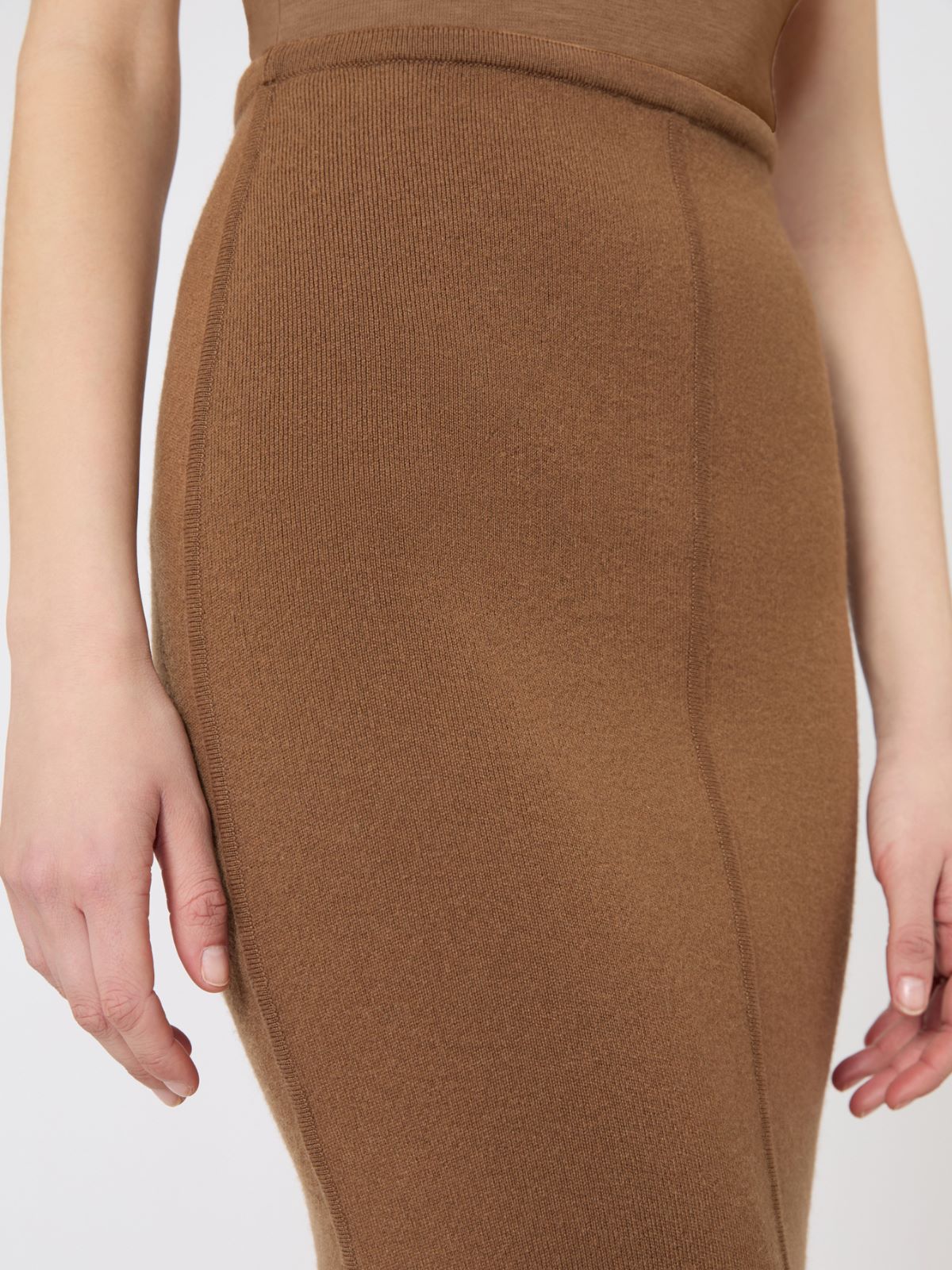 Wool and cashmere yarn skirt - CAMEL - Max Mara - 4