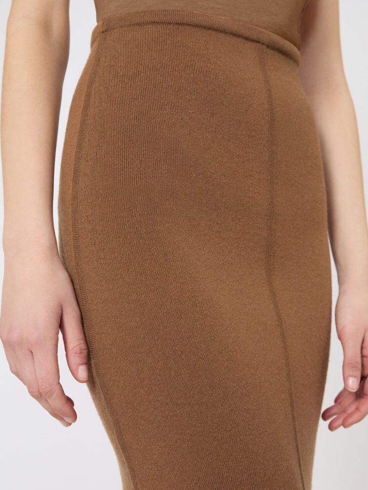 Wool and cashmere yarn skirt - CAMEL - Max Mara - 4