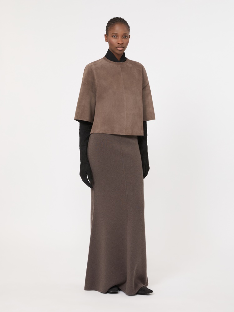 Wool and cashmere yarn skirt - MUD