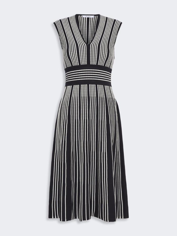 Sleeveless viscose yarn dress - ULTRAMARINE - 5