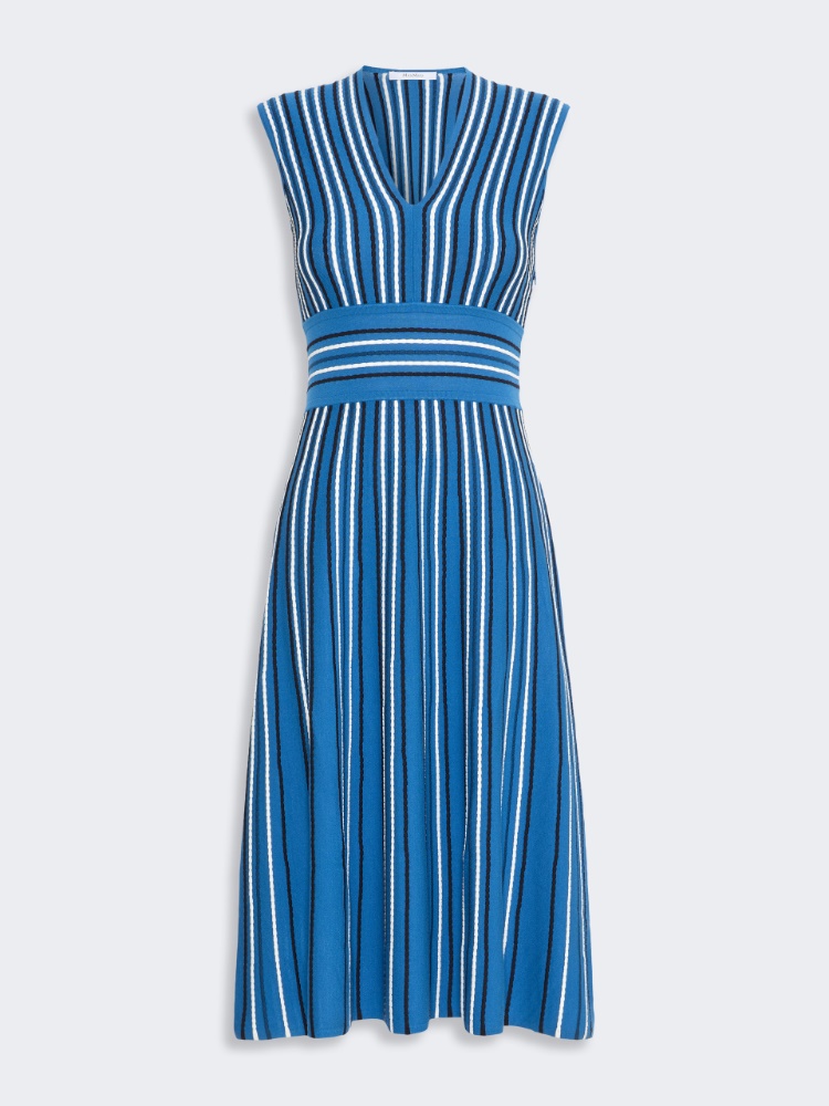 Sleeveless viscose yarn dress - OCEAN - 6