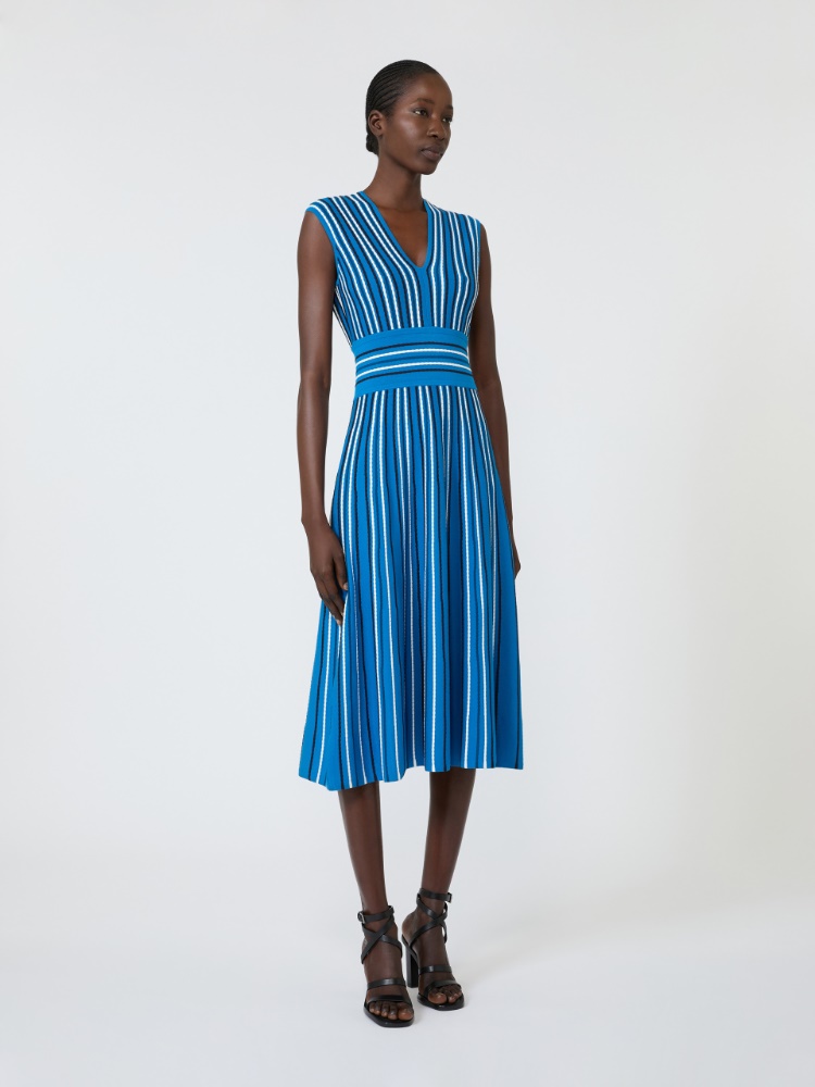 Sleeveless viscose yarn dress - OCEAN