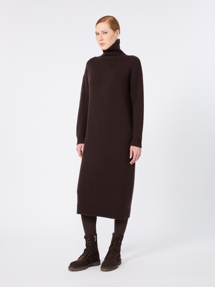 Wool and cashmere yarn dress - DARK BROWN - Max Mara - 2