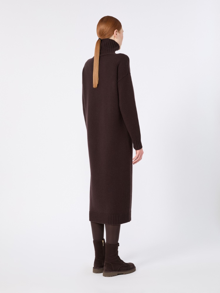 Wool and cashmere yarn dress - DARK BROWN - Max Mara - 3