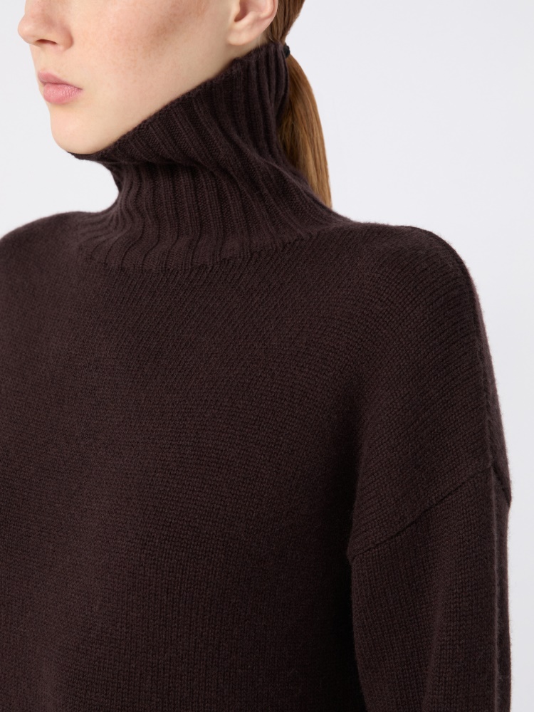 Wool and cashmere yarn dress - DARK BROWN - Max Mara - 4