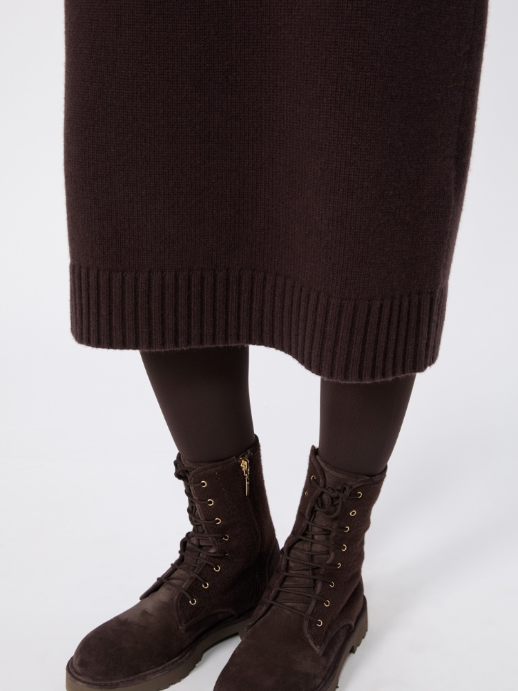 Wool and cashmere yarn dress - DARK BROWN - Max Mara - 5