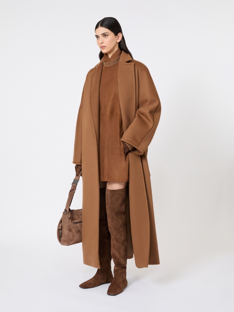 Short wool and cashmere dress - CAMEL