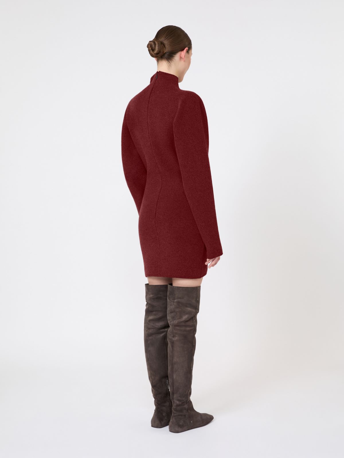 Short wool and cashmere yarn dress - BROWN BORDEAUX - Max Mara - 3