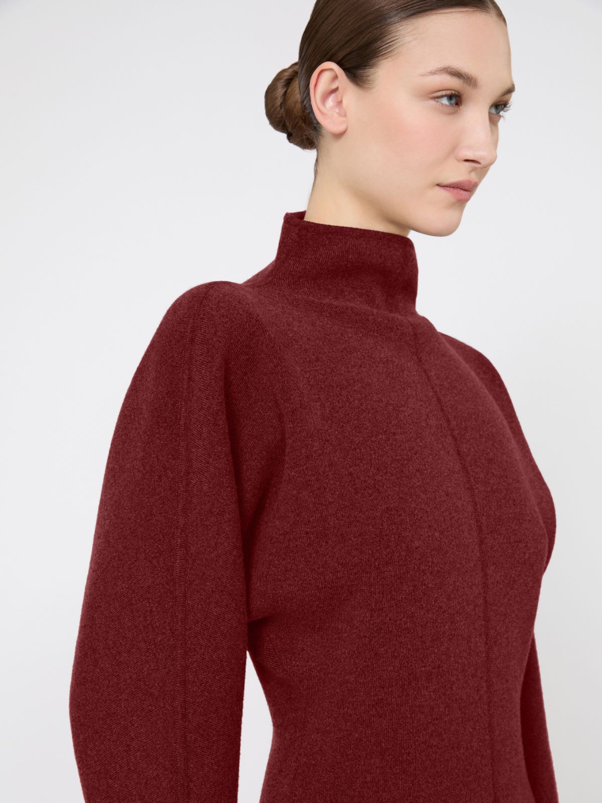 Short wool and cashmere yarn dress - BROWN BORDEAUX - Max Mara - 4