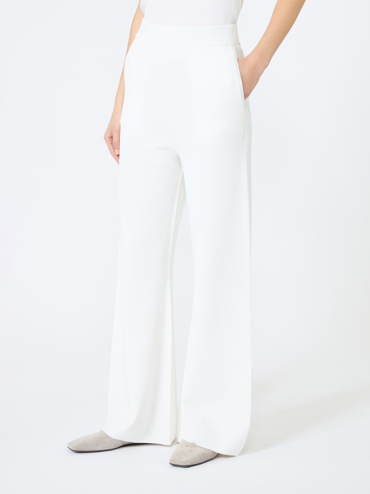 Viscose crepe trousers - WHITE - 2