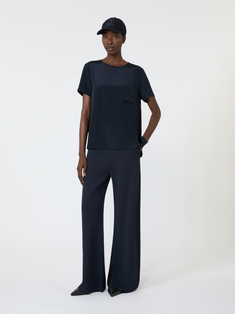 Viscose crepe trousers - ULTRAMARINE