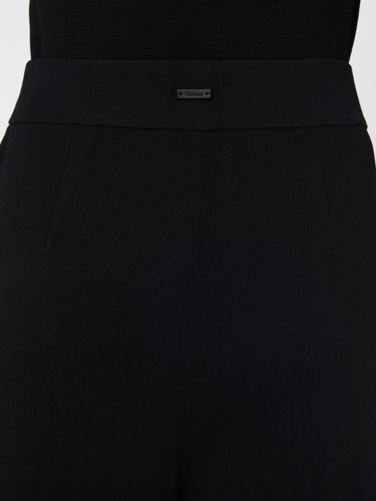 Viscose crepe trousers - BLACK - Max Mara - 4