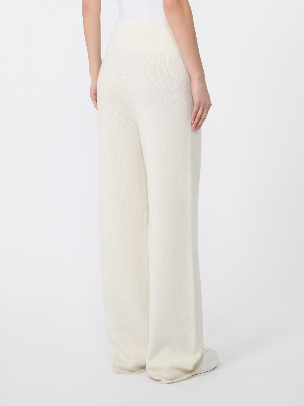 Wide cashmere yarn trousers - BLANC - Max Mara - 3