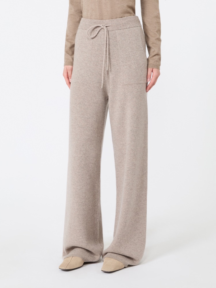 Wide cashmere yarn trousers - SAND - Max Mara - 2