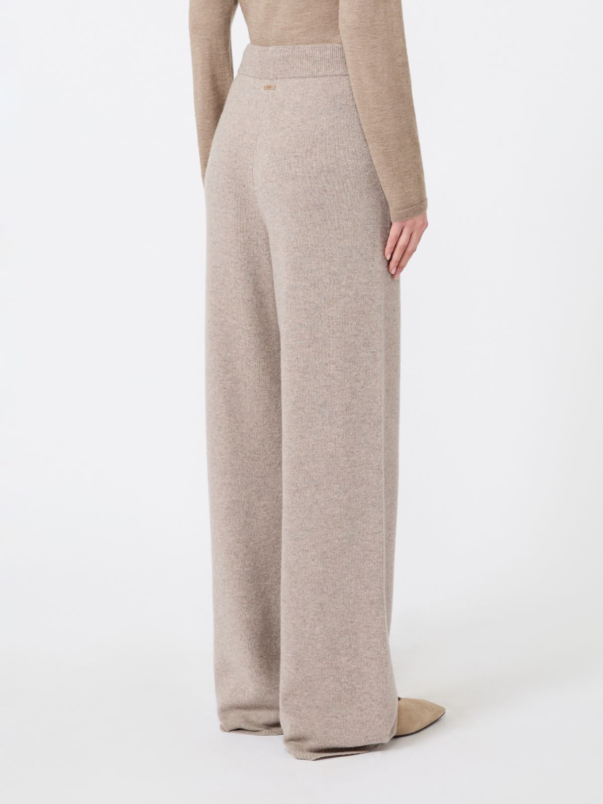 Wide cashmere yarn trousers - SAND - Max Mara - 3