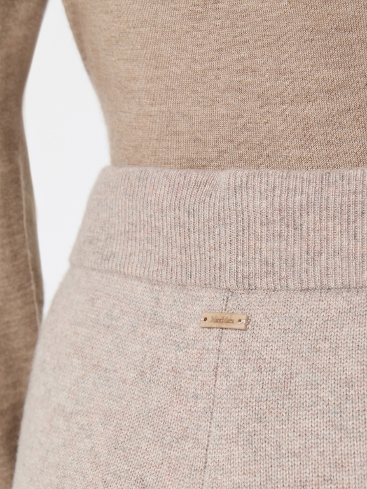 Wide cashmere yarn trousers - SAND - Max Mara - 5