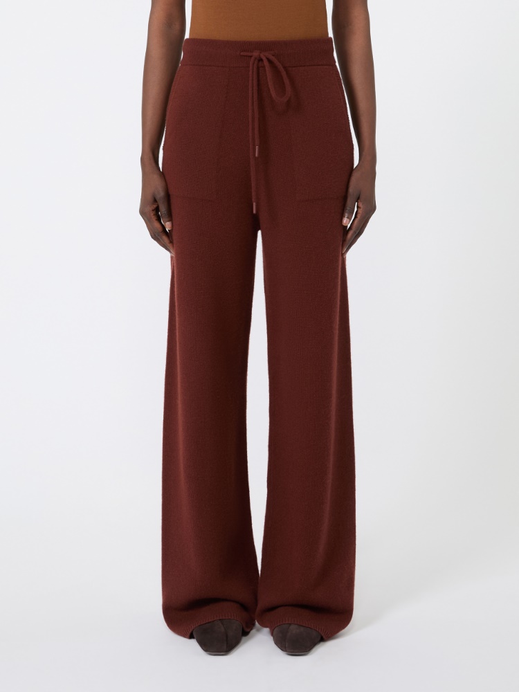 Wide cashmere yarn trousers - RUST - Max Mara - 2