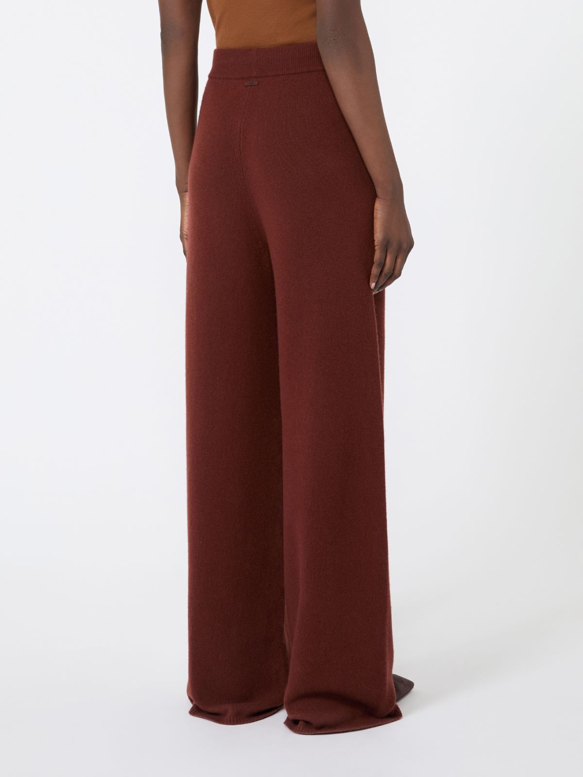 Wide cashmere yarn trousers - RUST - Max Mara - 3