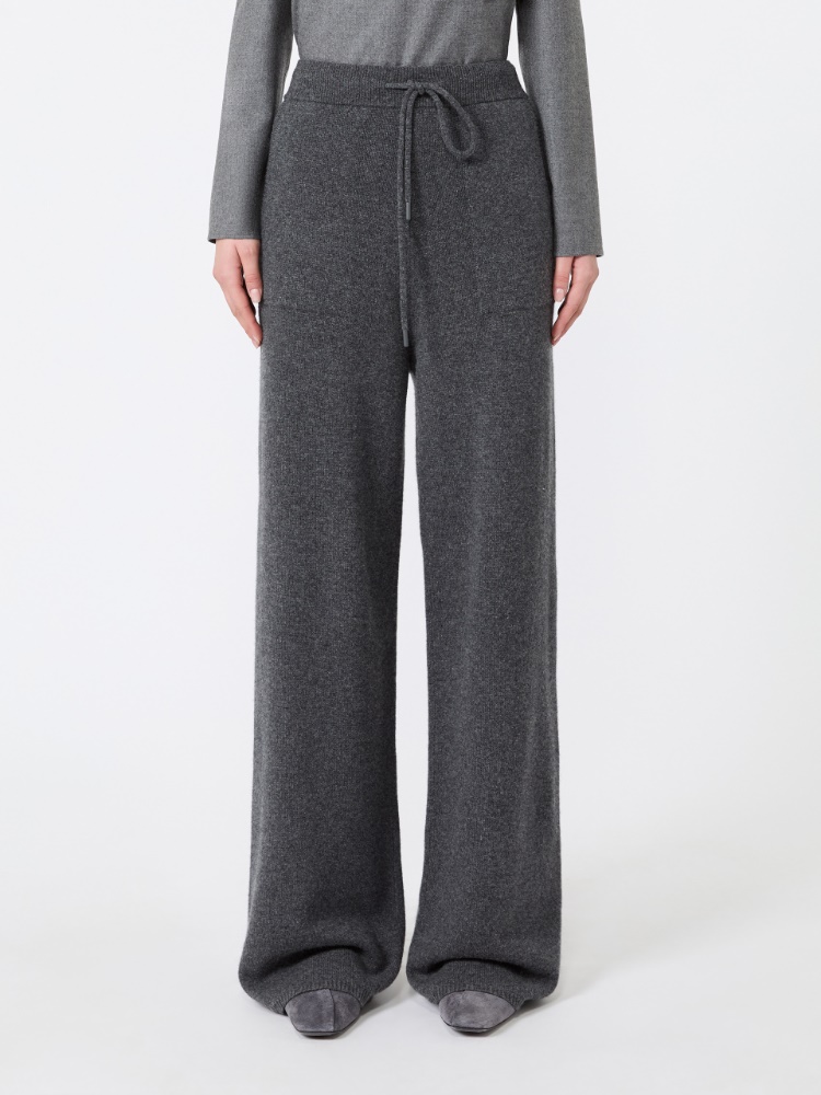 Wide cashmere yarn trousers - DARK GREY - Max Mara - 2