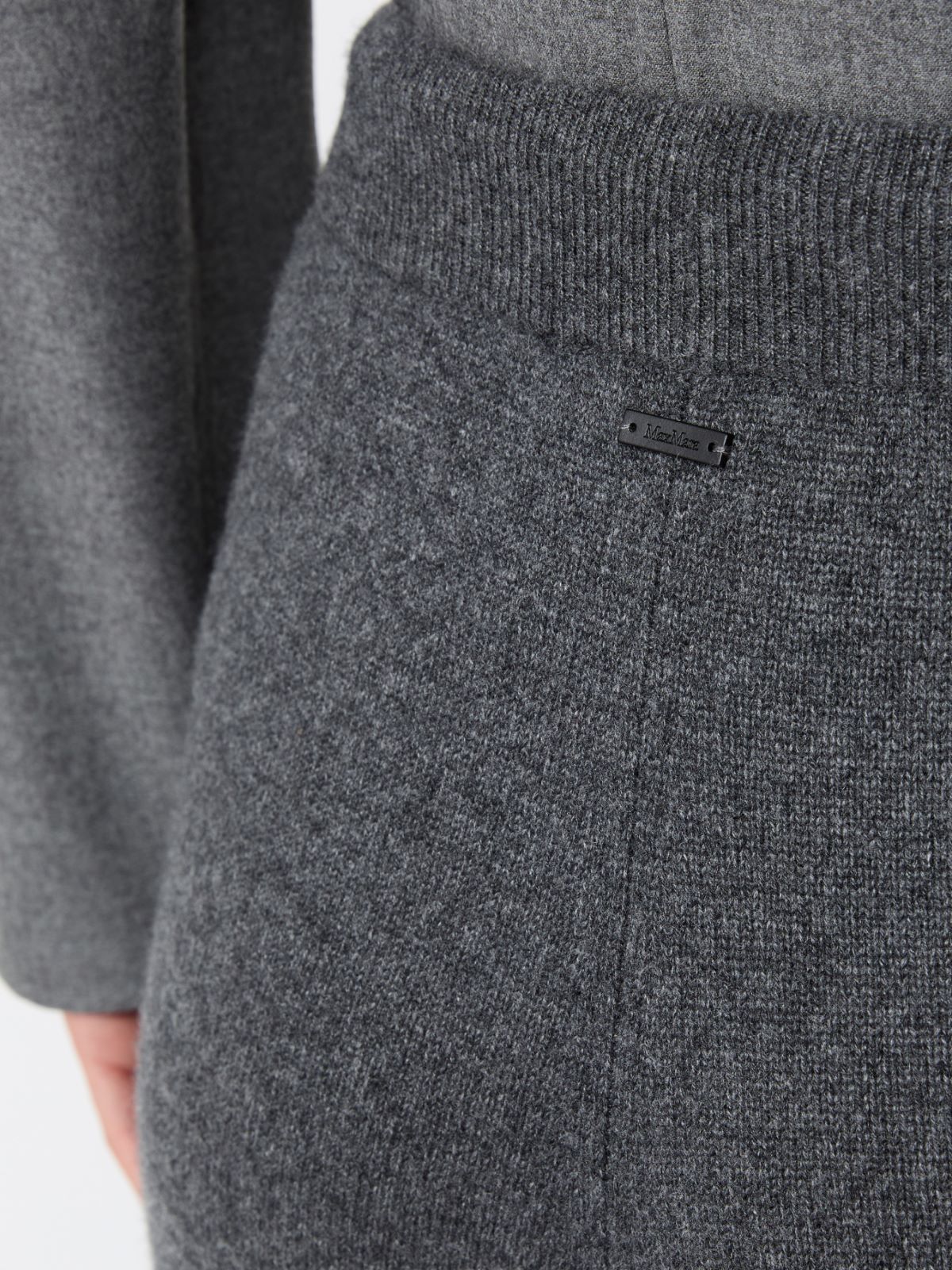 Wide cashmere yarn trousers - DARK GREY - Max Mara - 5