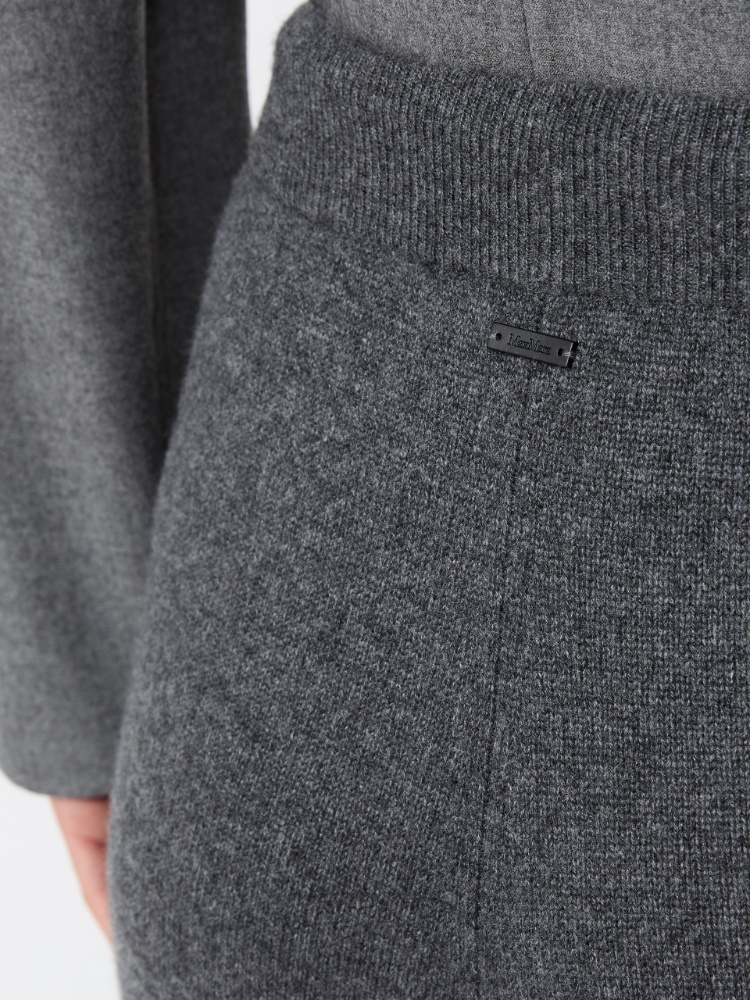 Wide cashmere yarn trousers - DARK GREY - Max Mara - 5