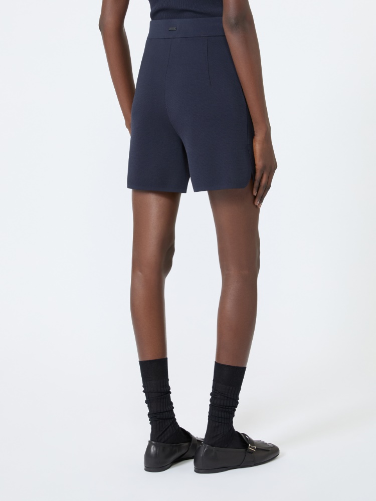 Crepe yarn shorts - ULTRAMARINE - 3