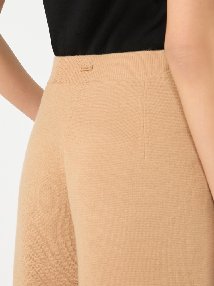 Wide wool and cashmere yarn trousers - CAMEL - Max Mara - 4