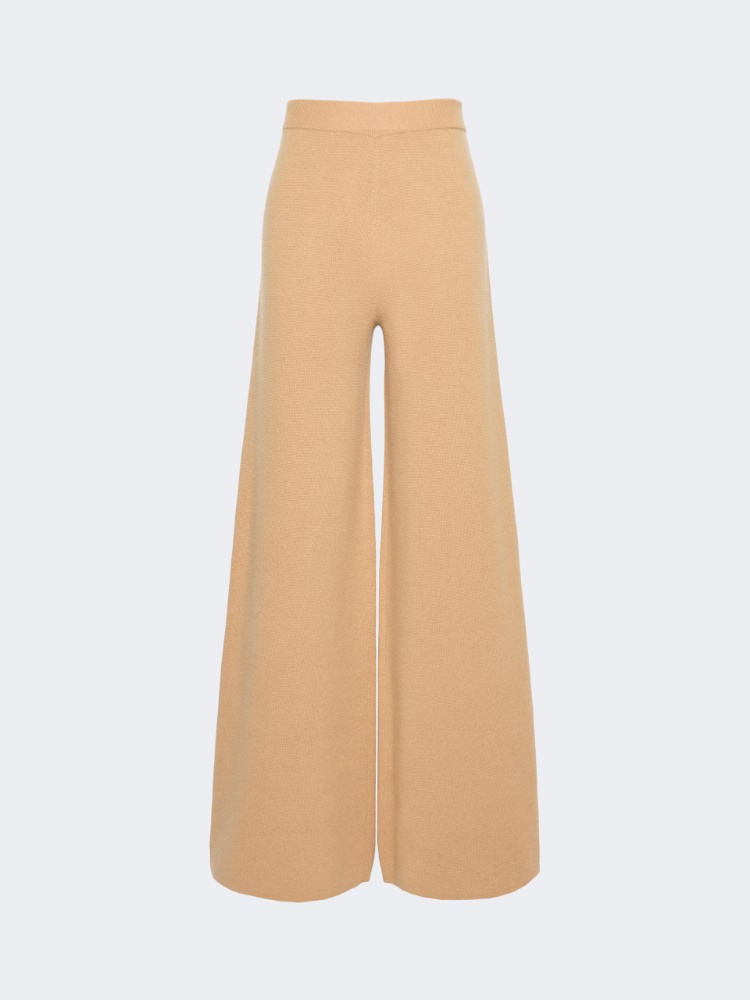 Wide wool and cashmere yarn trousers - CAMEL - Max Mara - 5
