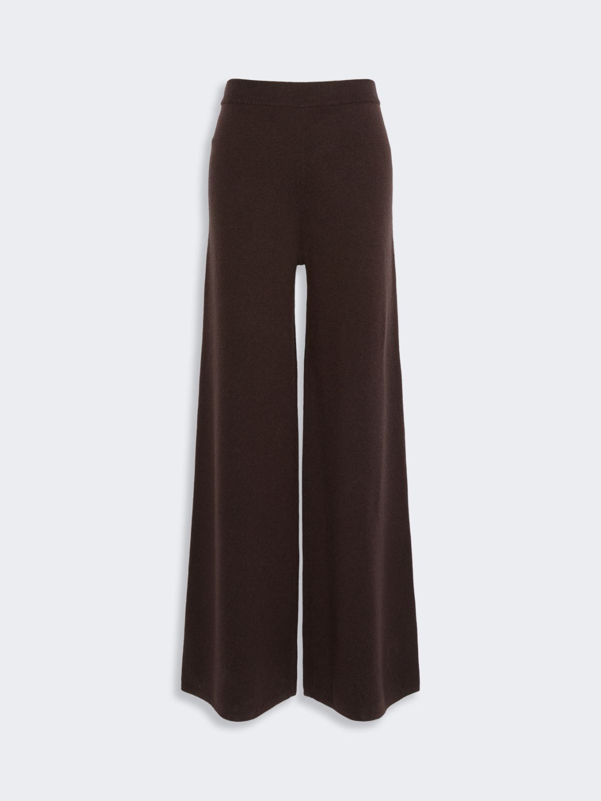 Wide wool and cashmere yarn trousers - DARK BROWN - Max Mara - 4