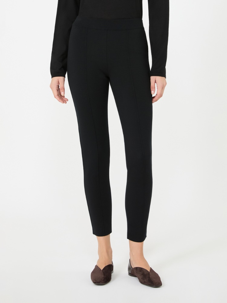 Wool knit trousers - BLACK - Max Mara - 2