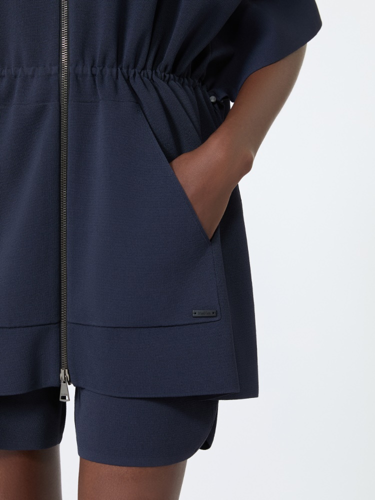 Loose, viscose crêpe cardigan - ULTRAMARINE - 4