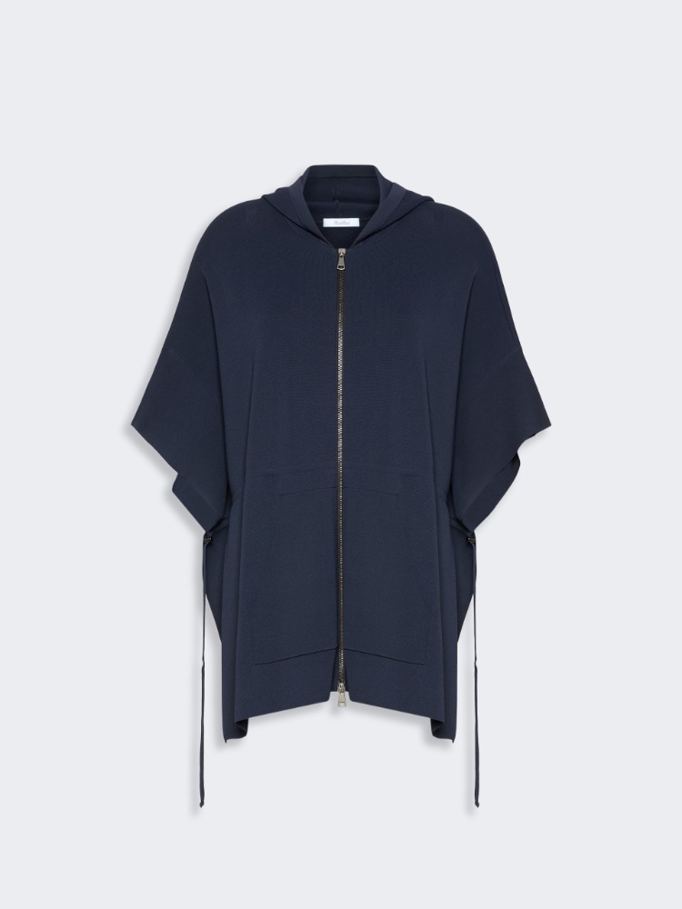 Loose, viscose crêpe cardigan - ULTRAMARINE - 5
