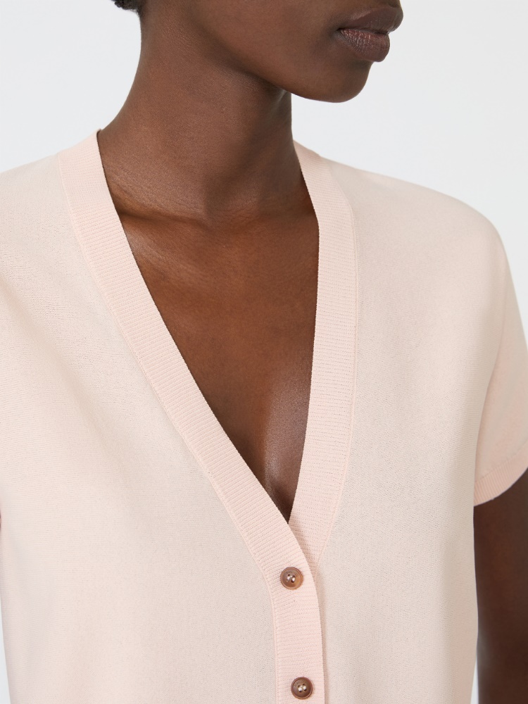 Viscose crepe cardigan - PINK - 4
