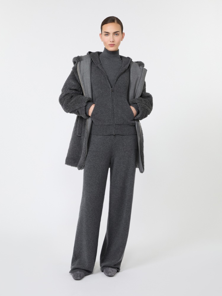 Slim-fit cashmere yarn sweater - DARK GREY