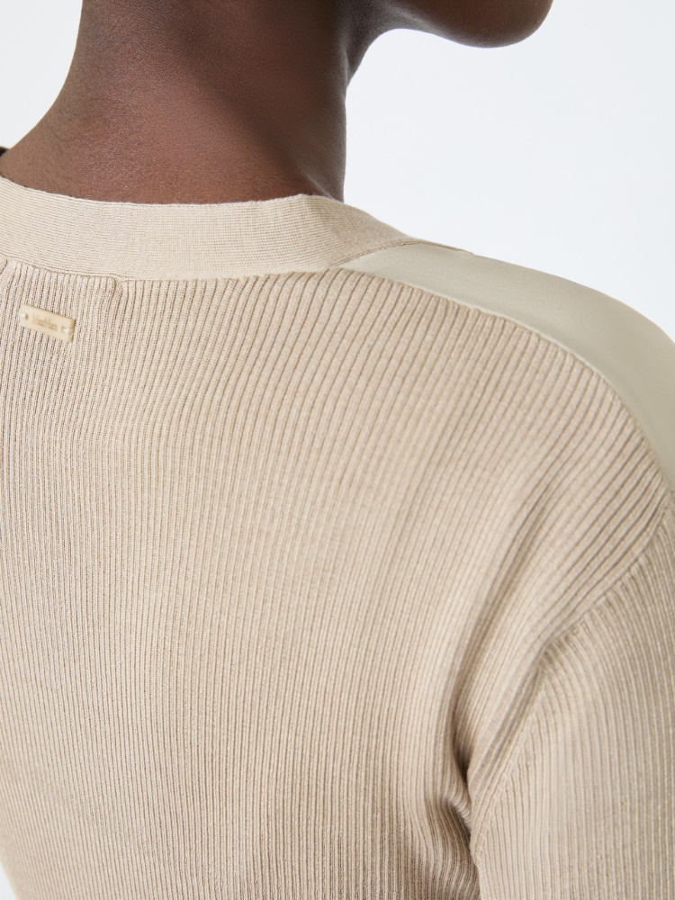 Cashmere and silk cardigan - STONE - 4