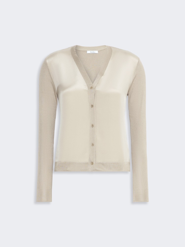 Cashmere and silk cardigan - STONE