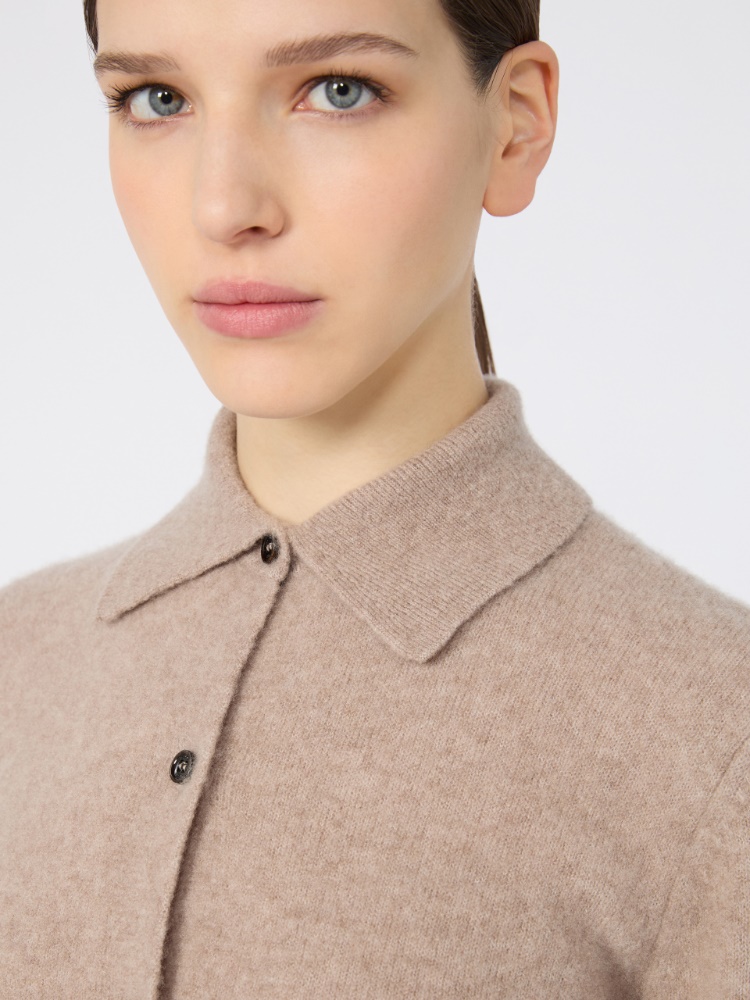 Cashmere yarn shirt-cut cardigan - SAND - Max Mara - 4