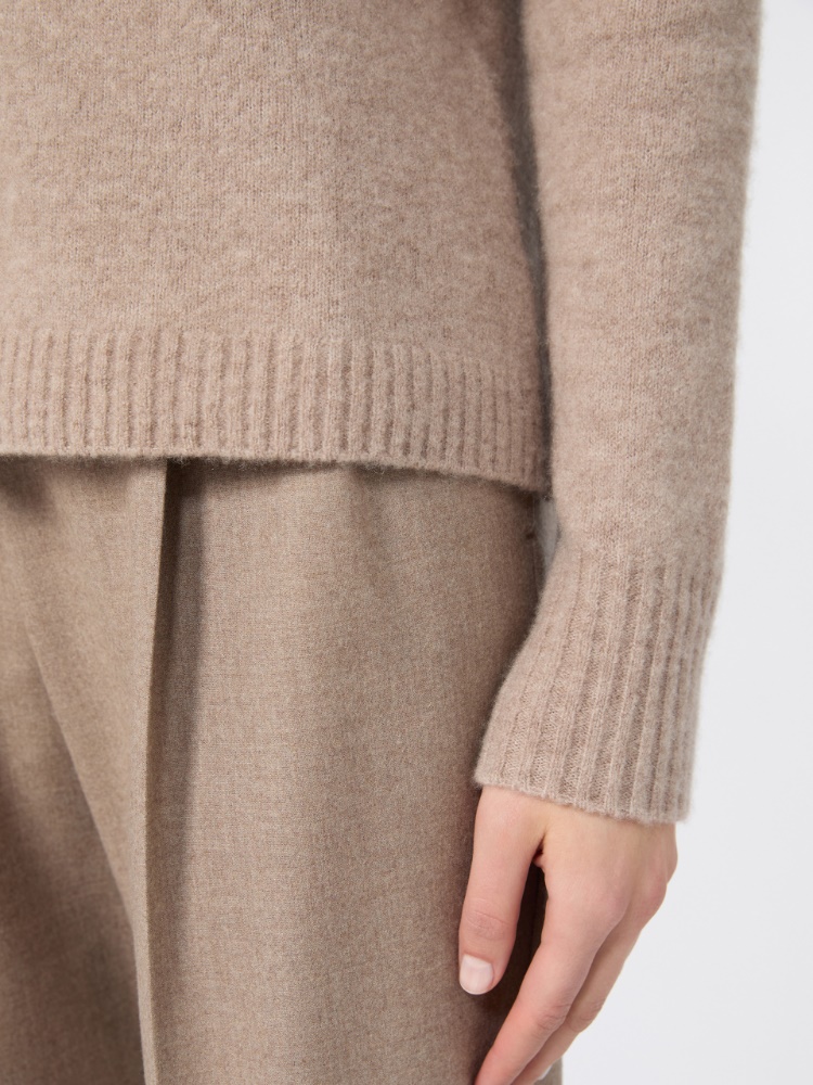 Cashmere yarn shirt-cut cardigan - SAND