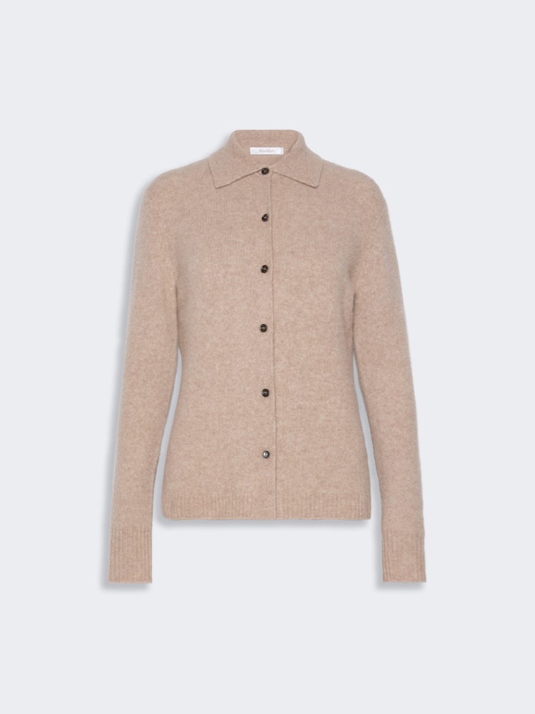 Cashmere yarn shirt-cut cardigan