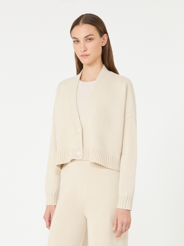Wool and cashmere boxy cardigan - BEIGE - Max Mara - 2