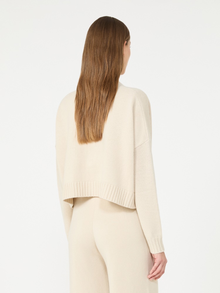 Wool and cashmere boxy cardigan - BEIGE - Max Mara - 3