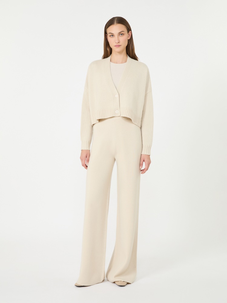 Wool and cashmere boxy cardigan - BEIGE