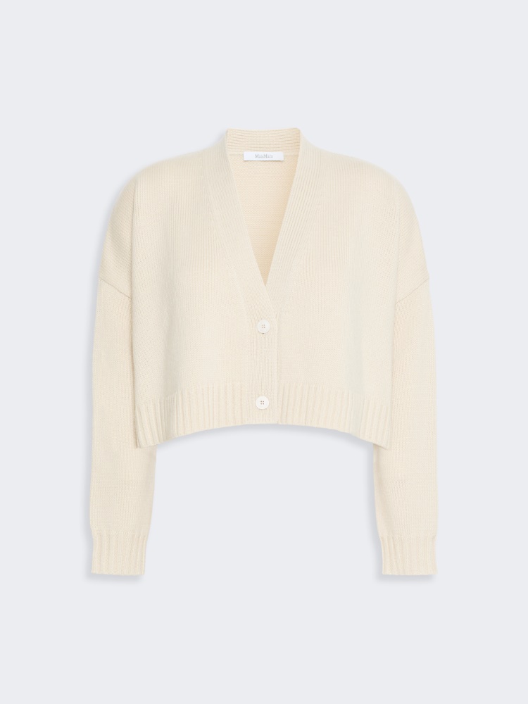 Wool and cashmere boxy cardigan - BEIGE
