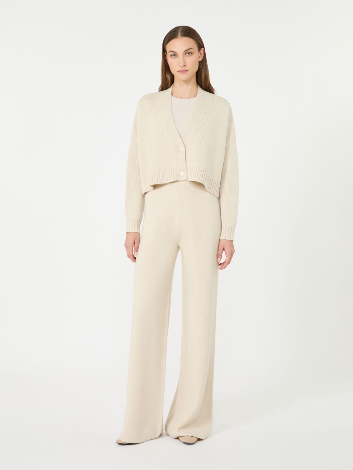 Wool and cashmere boxy cardigan - BEIGE - Max Mara
