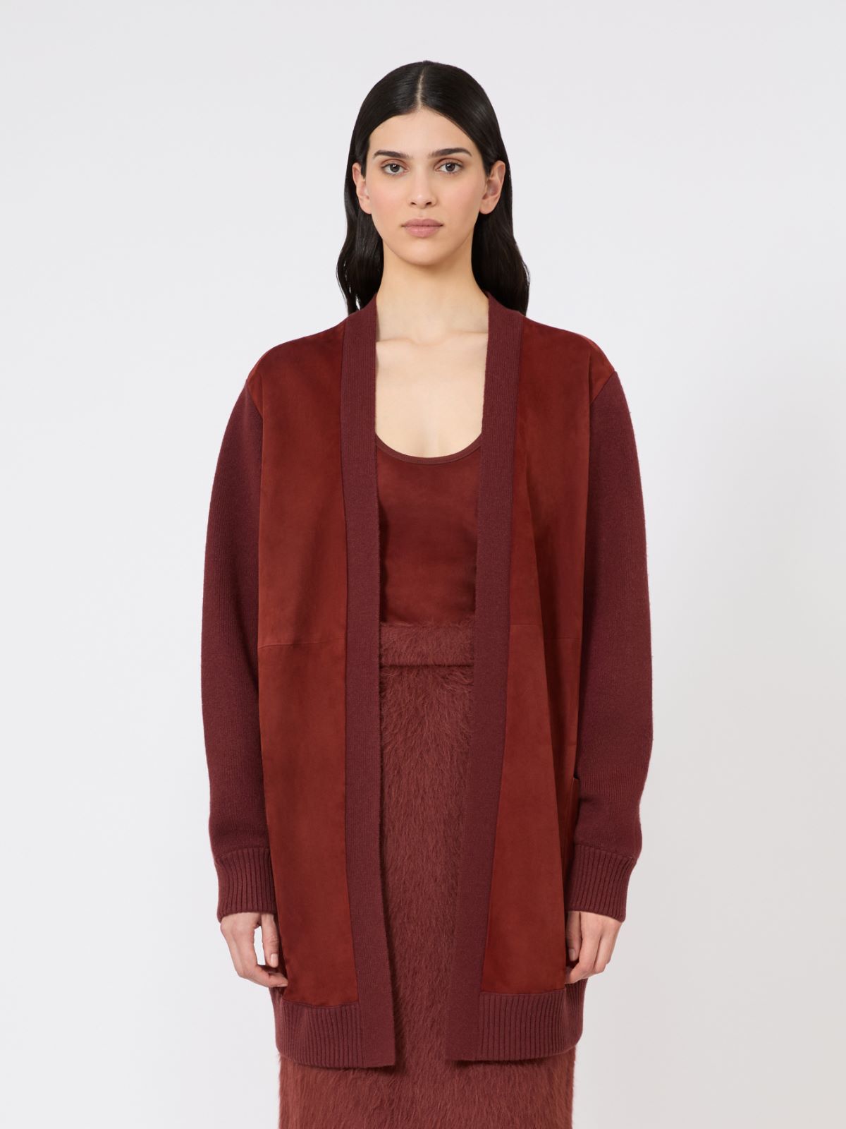 Wool and cashmere cardigan - BROWN BORDEAUX - Max Mara - 2