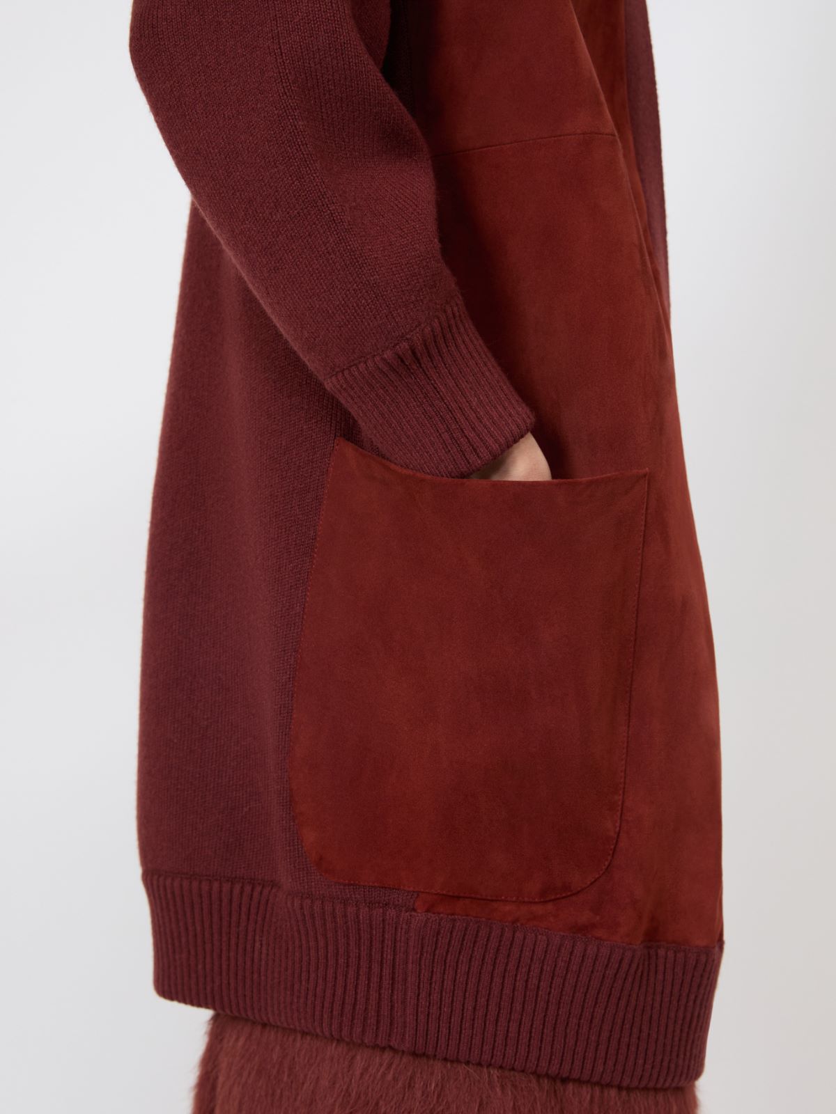 Wool and cashmere cardigan - BROWN BORDEAUX - Max Mara - 4