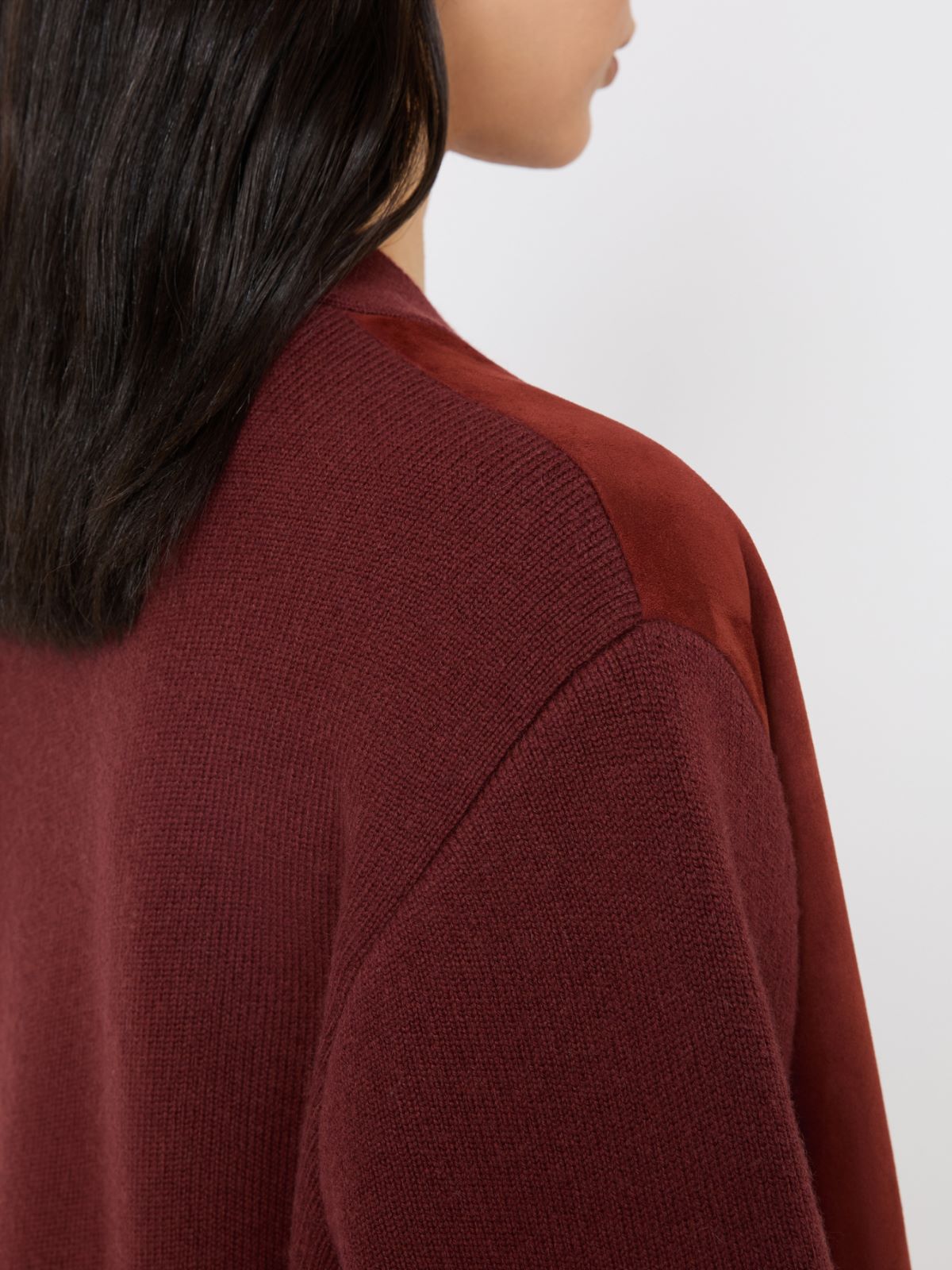 Wool and cashmere cardigan - BROWN BORDEAUX - Max Mara - 5