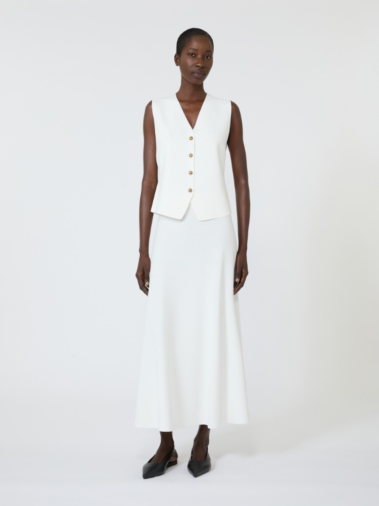 Viscose crepe yarn gilet - WHITE - 1
