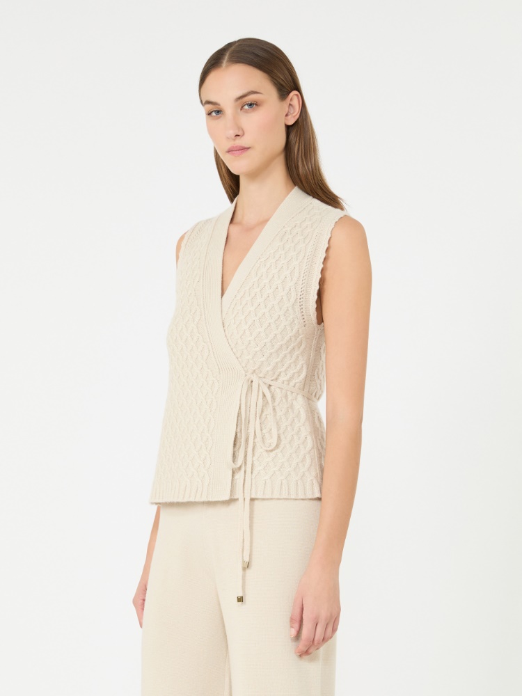 Wool and cashmere yarn gilet - BEIGE - Max Mara - 2