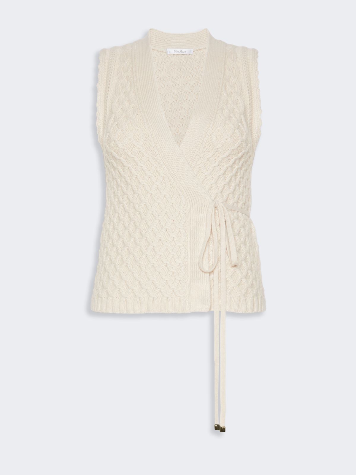 Wool and cashmere yarn gilet - BEIGE - Max Mara - 4